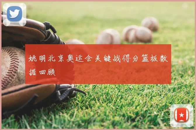 姚明北京奥运会关键战得分篮板数据回顾